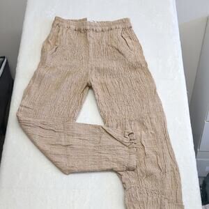 MIHA  natural cotton Textured Tan Pants size Large
